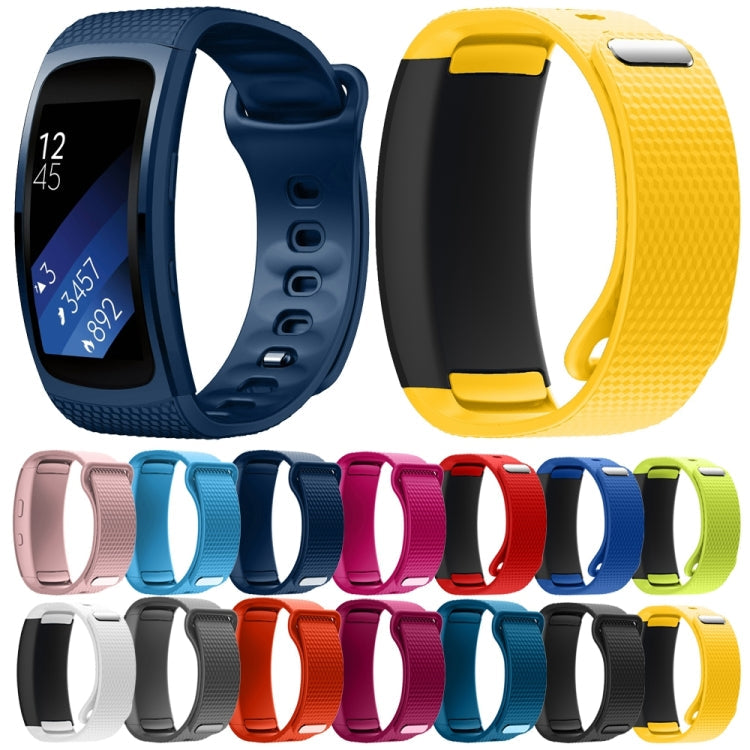 Silicone Watch Band for Samsung Gear Fit2 SM-R360, Wrist Strap Size:126-175mm(Black)