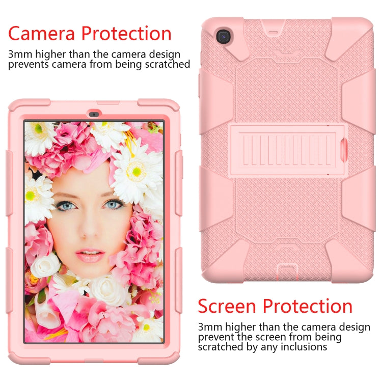 Sockproof Two-Color Silicone Protection Shell For Galaxy Tab A 10.1 (2019) / T510 ,With Holder, For Galaxy Tab A 10.1 (2019)