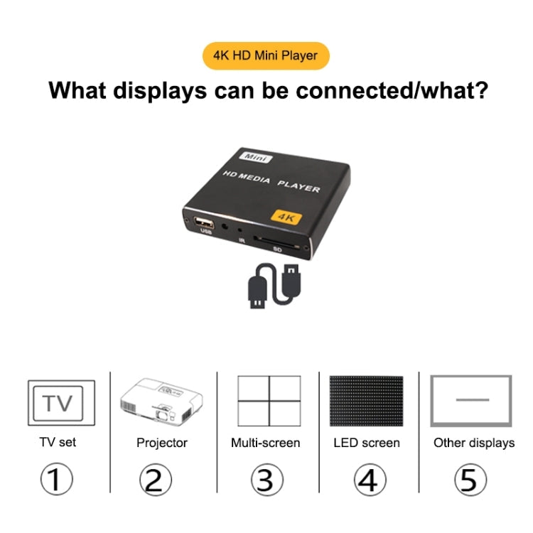 JEDX 4K HD Player Single AD Machine Power on Automatic Loop Play Video PPT Horizontal And Vertical Screen U Disk SD Play EU