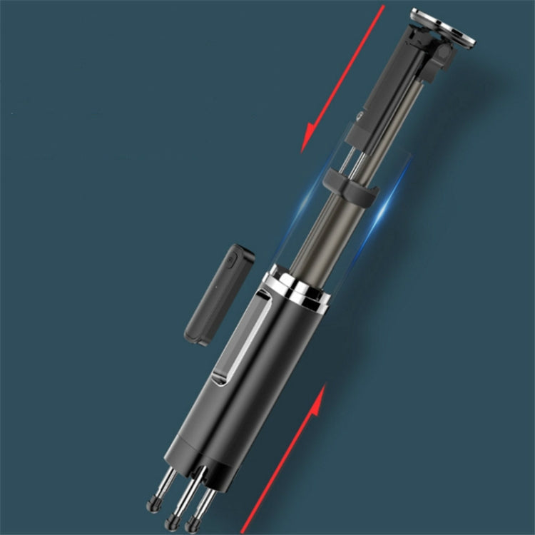 Handheld Wireless Bluetooth Concealed Telescopic Stand One Bluetooth Selfie Stick(Black)