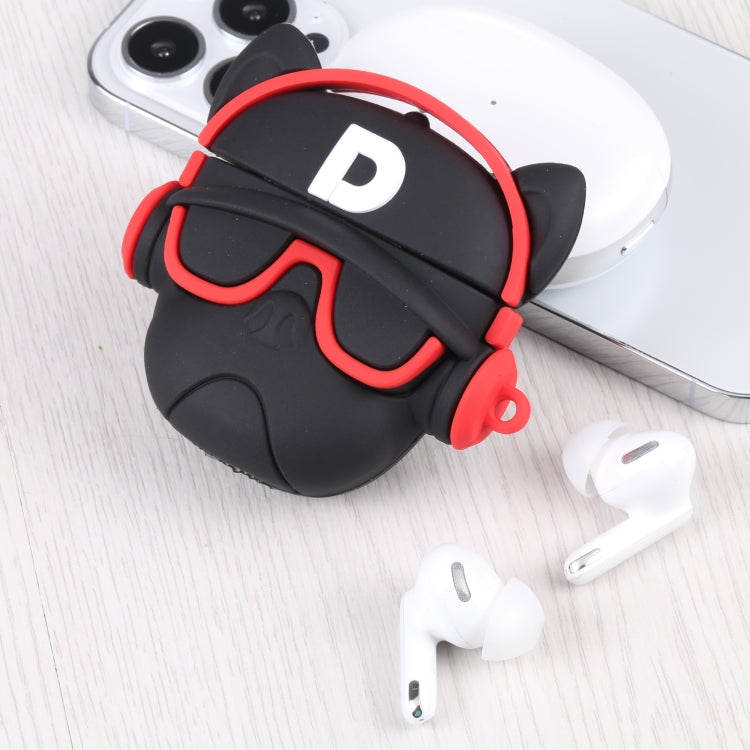For Apple AirPods 1/2  Generation Universal Headphone Devil Bluetooth Headphone Protective Case(Black)