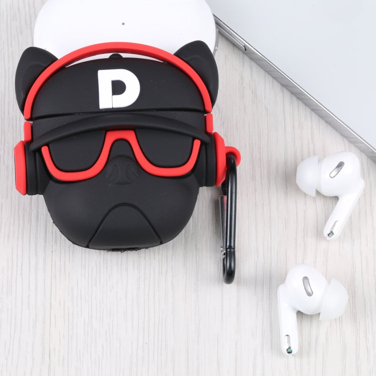 For Apple AirPods 1/2  Generation Universal Headphone Devil Bluetooth Headphone Protective Case(Black)