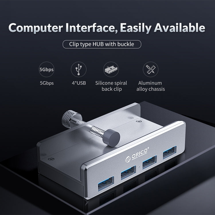 ORICO  MH4PU-P Aluminum Alloy 4 Ports USB3.0 Clip-type HUB(Black)