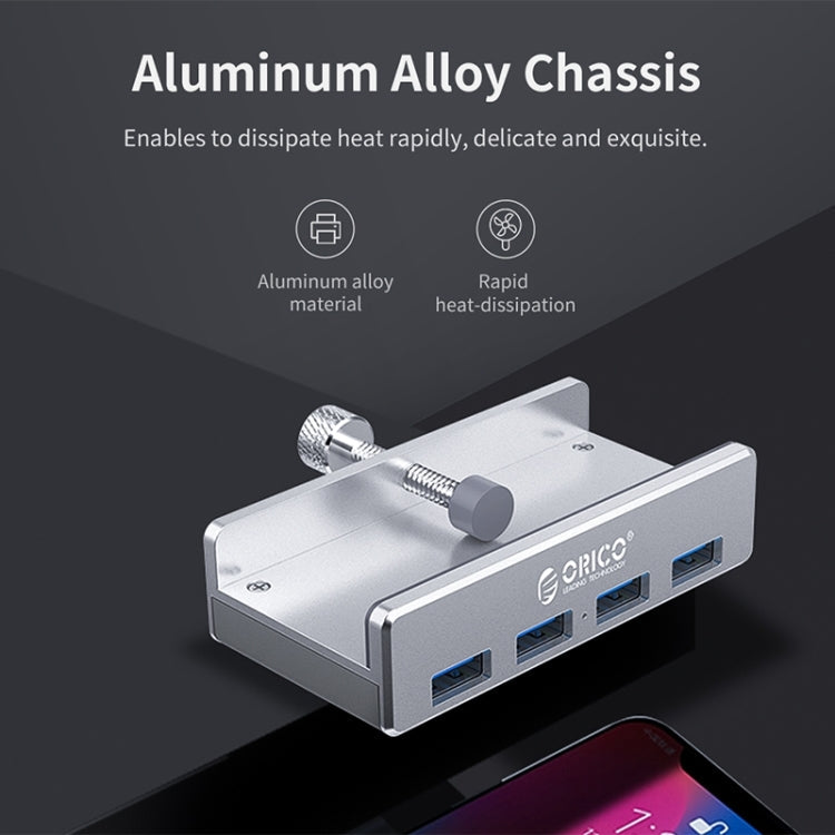 ORICO  MH4PU-P Aluminum Alloy 4 Ports USB3.0 Clip-type HUB(Black)