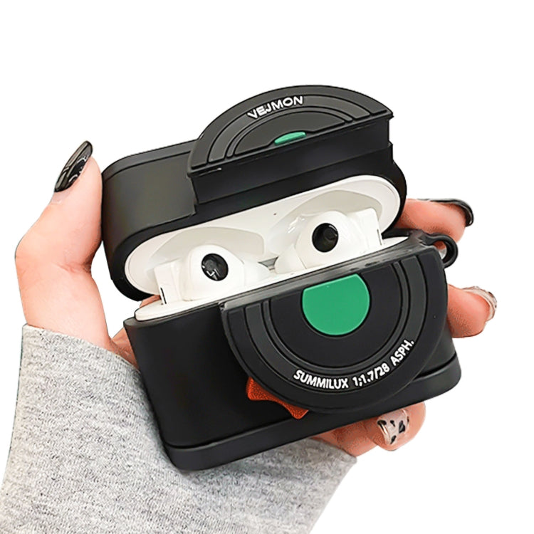 For Apple AirPods Pro Instant Camera Style Bluetooth Headphone Protective Case(Black)