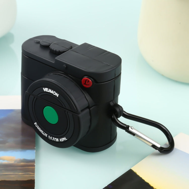 For Apple AirPods Pro Instant Camera Style Bluetooth Headphone Protective Case(Black)
