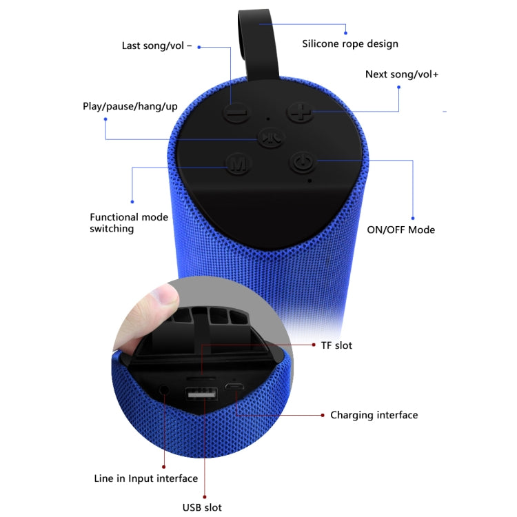 T&G TG113 Portable Bluetooth Speakers Waterproof Stereo Outdoor Loudspeaker MP3 Bass Sound Box with FM Radio(Black)