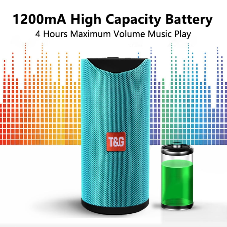 T&G TG113 Portable Bluetooth Speakers Waterproof Stereo Outdoor Loudspeaker MP3 Bass Sound Box with FM Radio(Black)