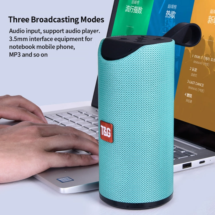 T&G TG113 Portable Bluetooth Speakers Waterproof Stereo Outdoor Loudspeaker MP3 Bass Sound Box with FM Radio(Black)