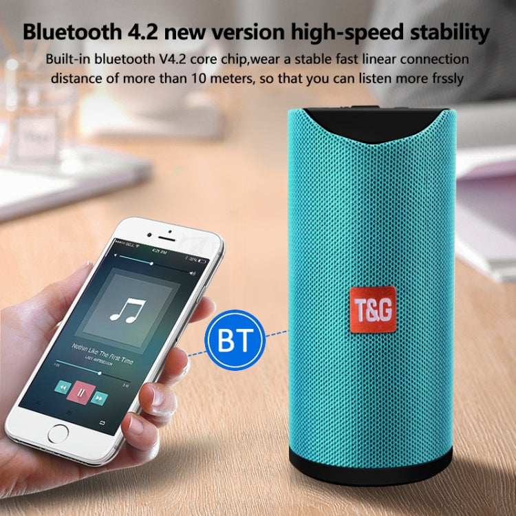 T&G TG113 Portable Bluetooth Speakers Waterproof Stereo Outdoor Loudspeaker MP3 Bass Sound Box with FM Radio(Black)