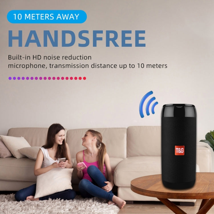 T&G TG113C Column Portable Bluetooth Mini Speaker FM Radio Waterproof Subwoofer Phone Holder Wireless Loundpeakers(Orange+Blue)