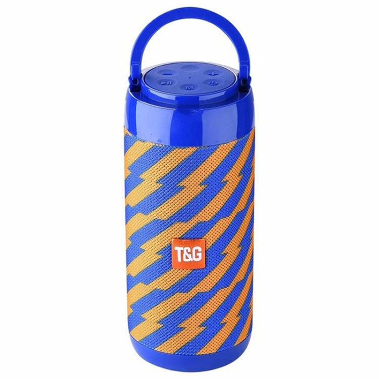 T&G TG113C Column Portable Bluetooth Mini Speaker FM Radio Waterproof Subwoofer Phone Holder Wireless Loundpeakers(Orange+Blue)