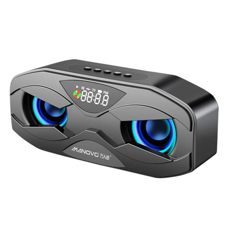 M5 Cool Owl Design Bluetooth Speaker LED Flash Wireless Loudspeaker FM Radio Alarm TF Card(Black)