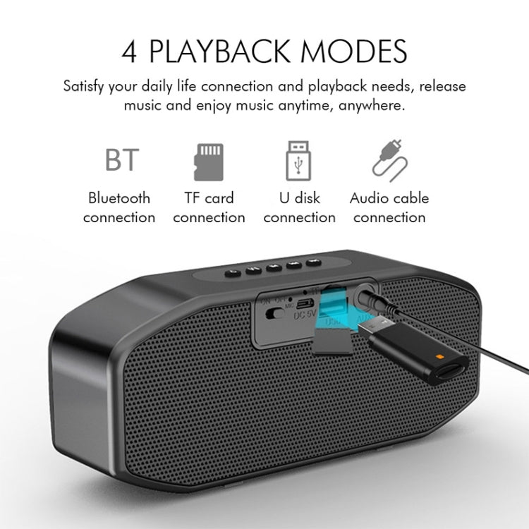 M5 Cool Owl Design Bluetooth Speaker LED Flash Wireless Loudspeaker FM Radio Alarm TF Card(Black)