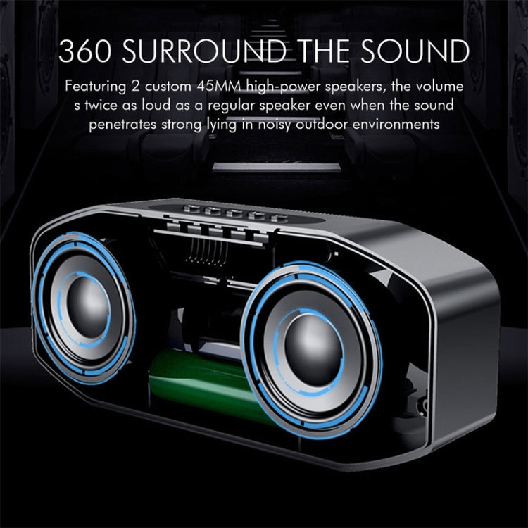 M5 Cool Owl Design Bluetooth Speaker LED Flash Wireless Loudspeaker FM Radio Alarm TF Card(Black)