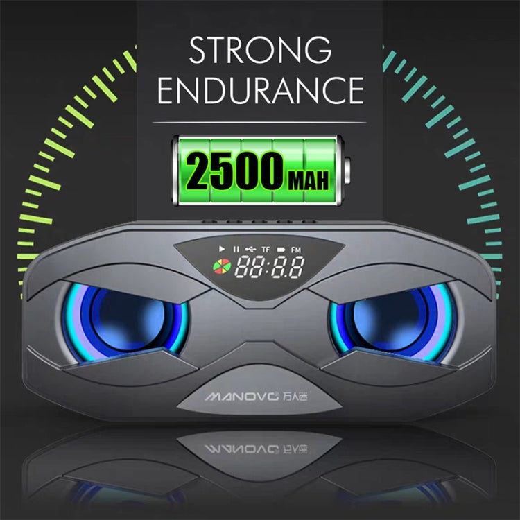 M5 Cool Owl Design Bluetooth Speaker LED Flash Wireless Loudspeaker FM Radio Alarm TF Card(Black)