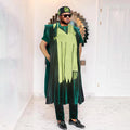 African Clothes for Men Clothing High-Quality Pink Embroidery With Hat Flannelette 3 Pcs Set