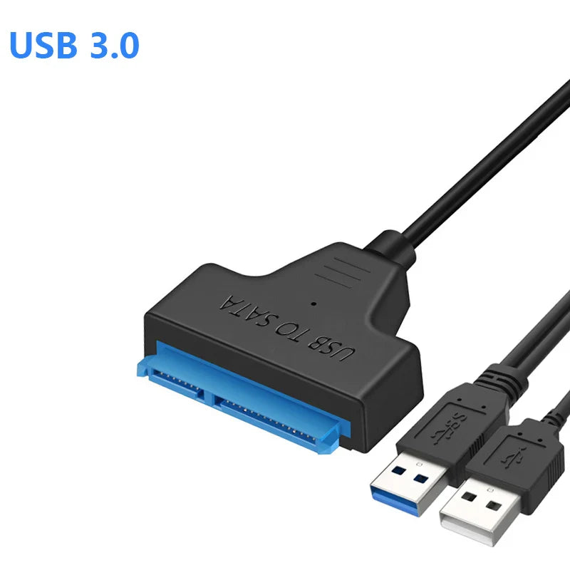 Sata To USB 3.0 Cable Adapter With 12V 2A Power Supply For 2.5 3.5 Inch SSD HDD Hard Drive Disk External Connector 22Pin