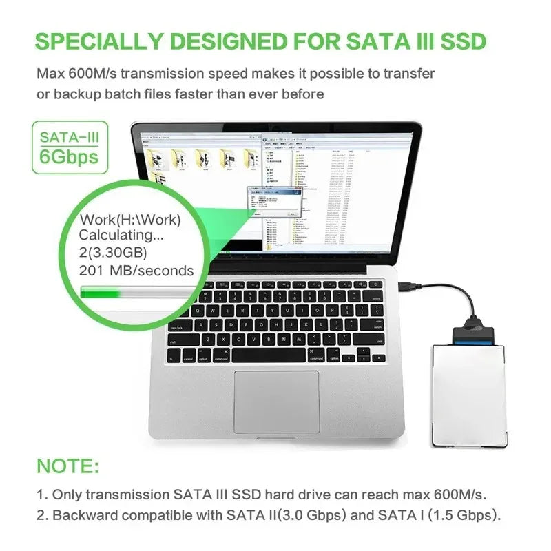 Coolcirc SATA to USB 3.0 Cable Up to 6 Gbps for 2.5 Inch External HDD SSD Hard Drive SATA Adapter USB 3.0 to Sata III Cord
