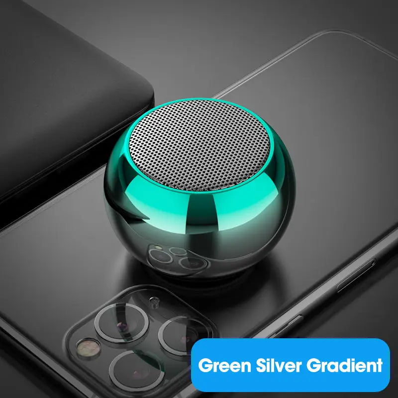 Wireless Bluetooth Speaker Portable Small Steel Gun Metal Heavy Stereo Surround