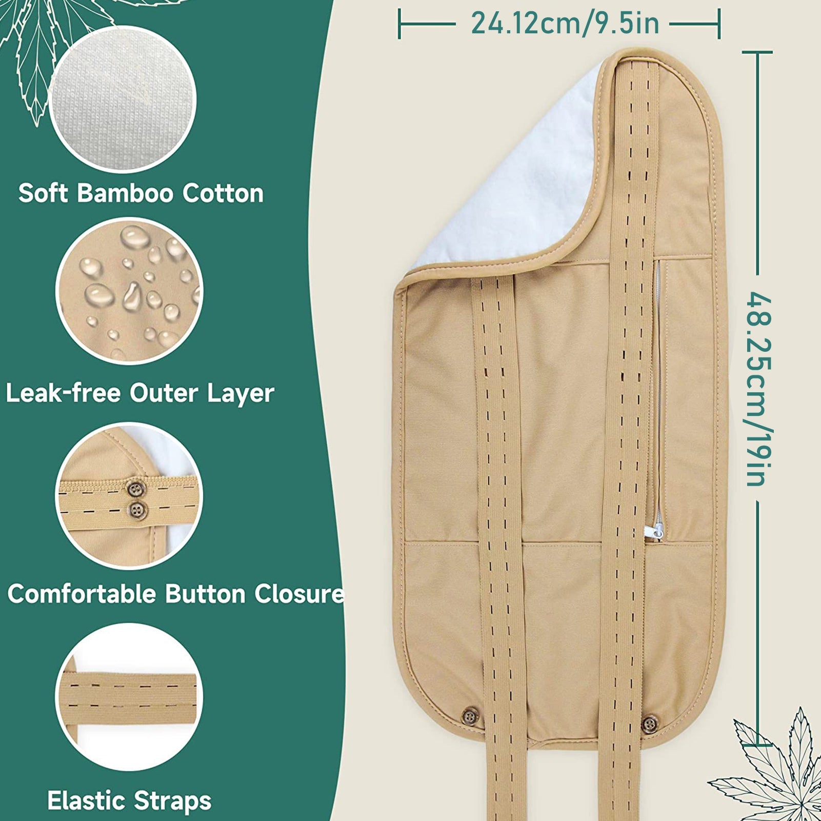 Organic Castor Oil 2 Piece Pack with a Bamboo Body Wrap (Up to 40" Waist)