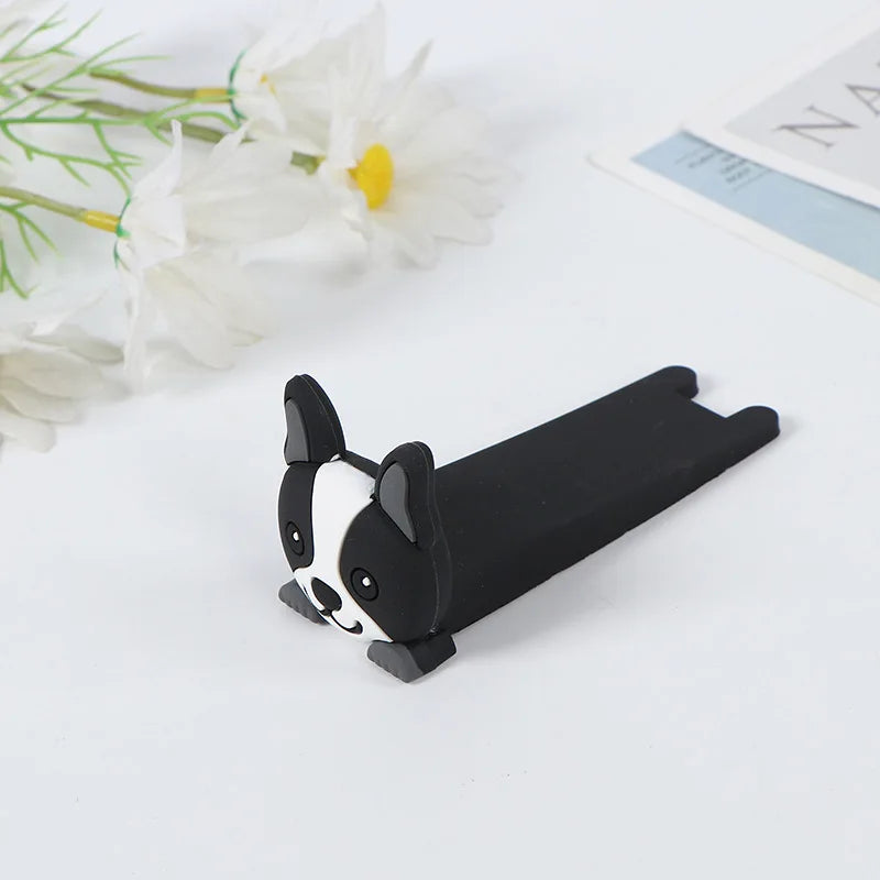 Cartoon Door Stop Silicone Reusable Shock Absorbent Block Wedge Doorstops Door Handle Stopper Home Door Anti-collision Stopper