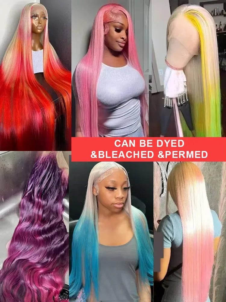 Honey Blonde Long Straight Human Hair Wigs 13x6 HD Lace 613 Colored 220 Density Remy Hair 13x4 Hd Lace Frontal Wigs For Women
