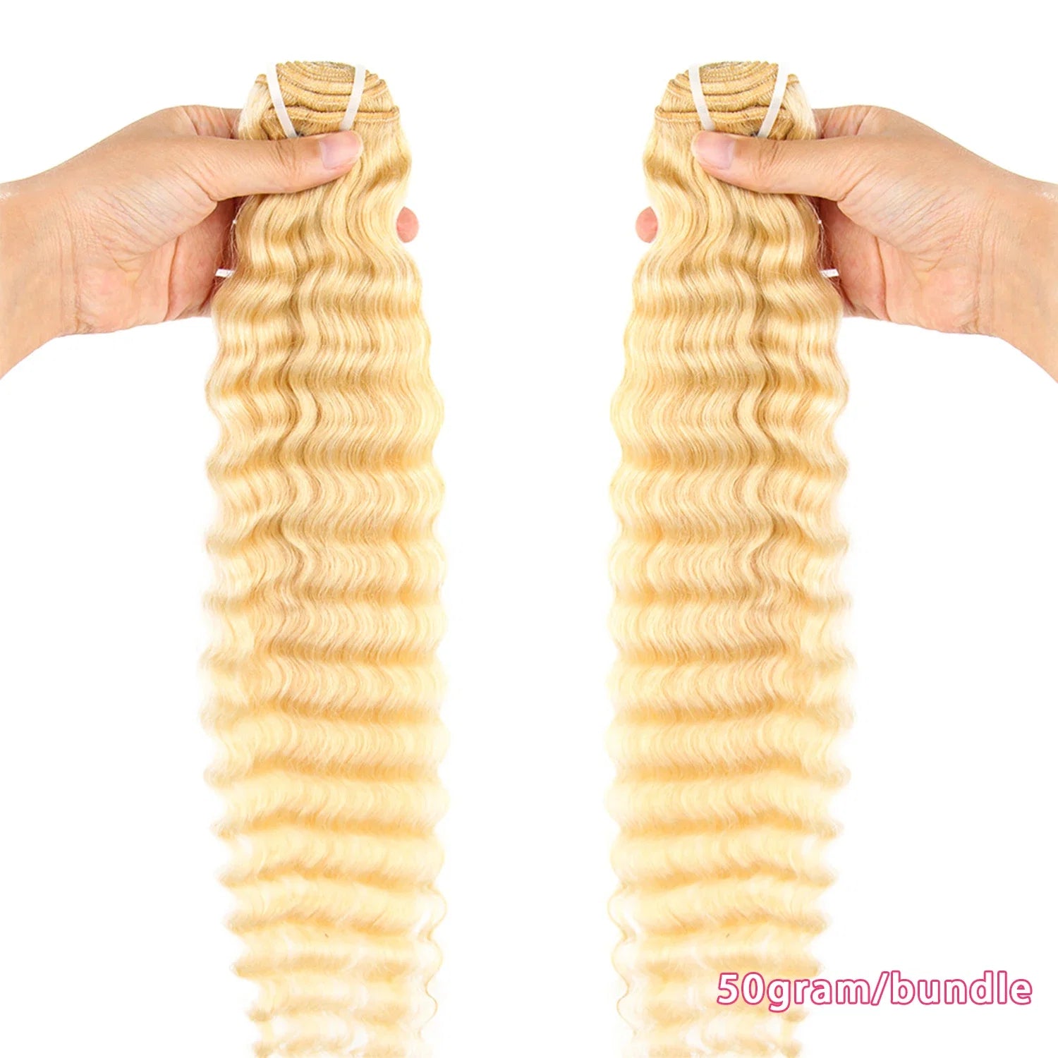 Brazillian Human Hair Bundles 613 Deep Wave 10-30 Inch Remy Weave Extensions 50g Bleachable Sew-in