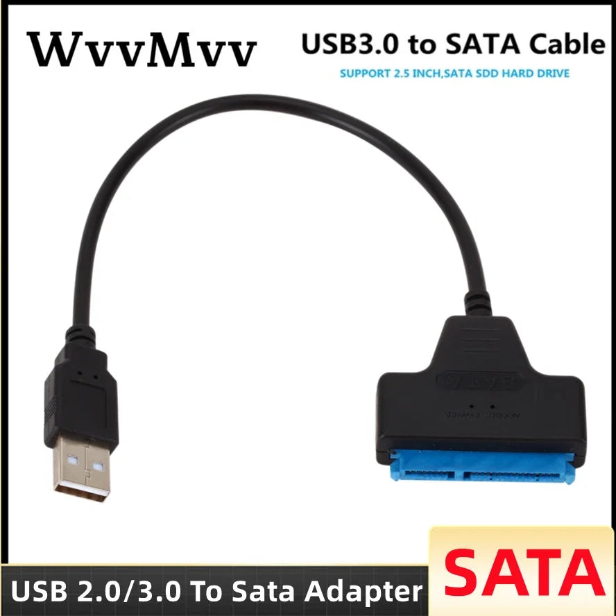 SATA to USB 3.0 / 2.0 Cable Up to 6 Gbps for 2.5 Inch External HDD SSD Hard Drive SATA 3 22 Pin Adapter USB 2.0 to Sata III Cord