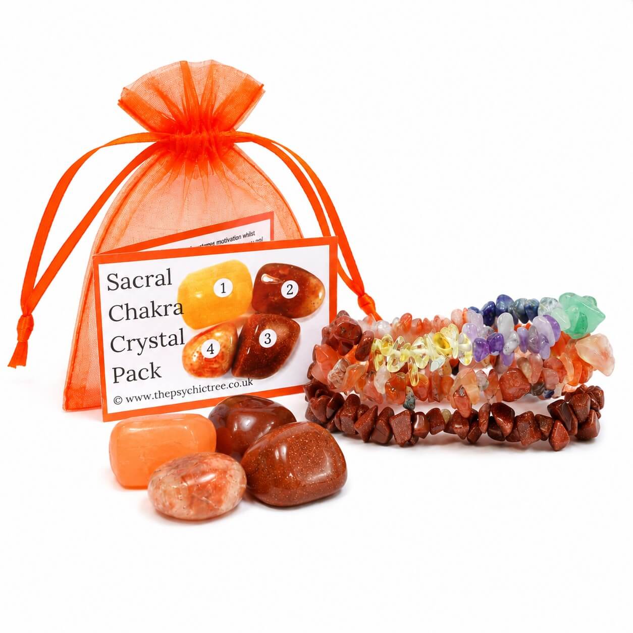 Sacral Chakra Healing Crystals & Bracelets Collection