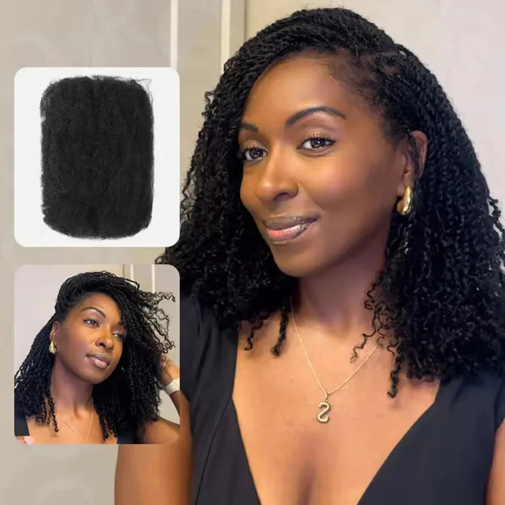 Brazilian Hair Afro Kinky Curly Wave Bulk Human Hair Extensions for Braiding