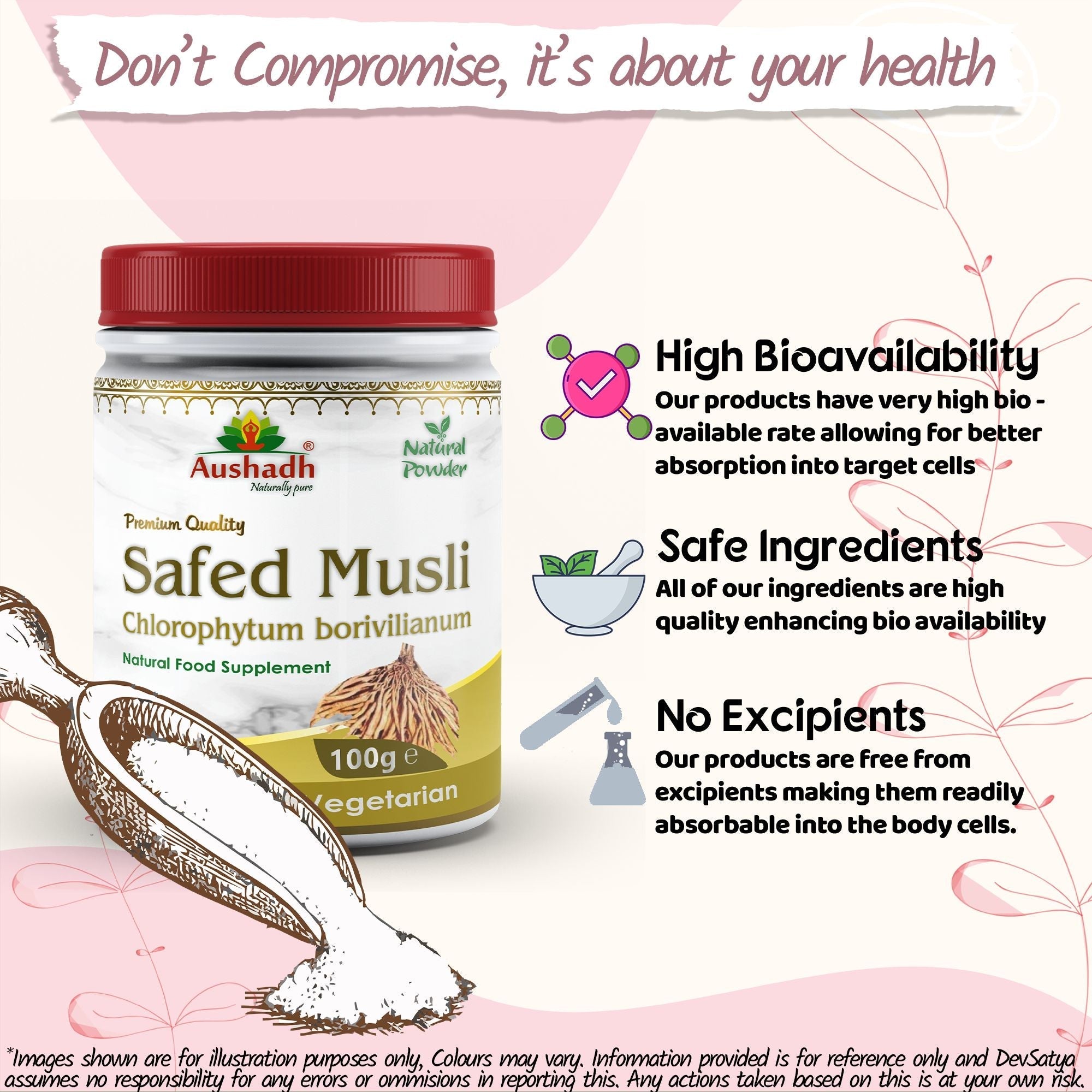 Aushadh Safed Musli Powder 100 gram - Daily Vitality Support