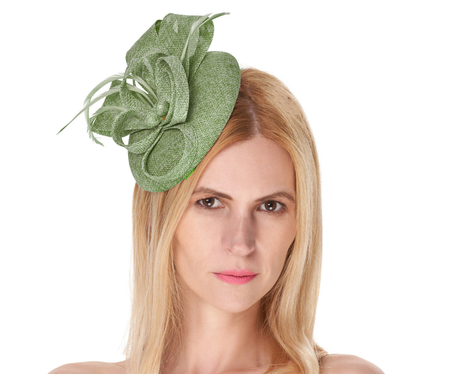 Sage Green Round Pillbox Bow Sinamay Headband Fascinator Weddings Ascot Hatinator Races
