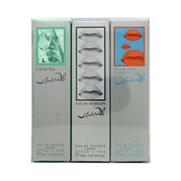 Salvador Dali Spray Pen Trio Gift Set 8ml Laguna EDT + 8ml Ruby Lips EDT + 8ml Sea & Sun in Cadaques EDT