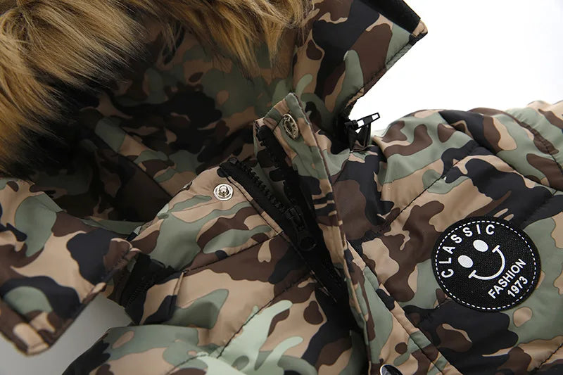 Autumn Winter Hooded Jacket for Kids - Boys & Girls Warm Fur Collar Zipper Outerwear Casual Fashion Baby Coat for Ages 2-6