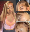 P4/27 Highlight Colored 13x4 13x6 HD Lace Frontal Wig 32 46 Inch 220 Density Remy Hair Bone Straight human Hair Wigs For Women