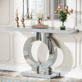 43.3-Inch (110cm)Mirrored Console Table, Modern Entryway Table with Thickened
