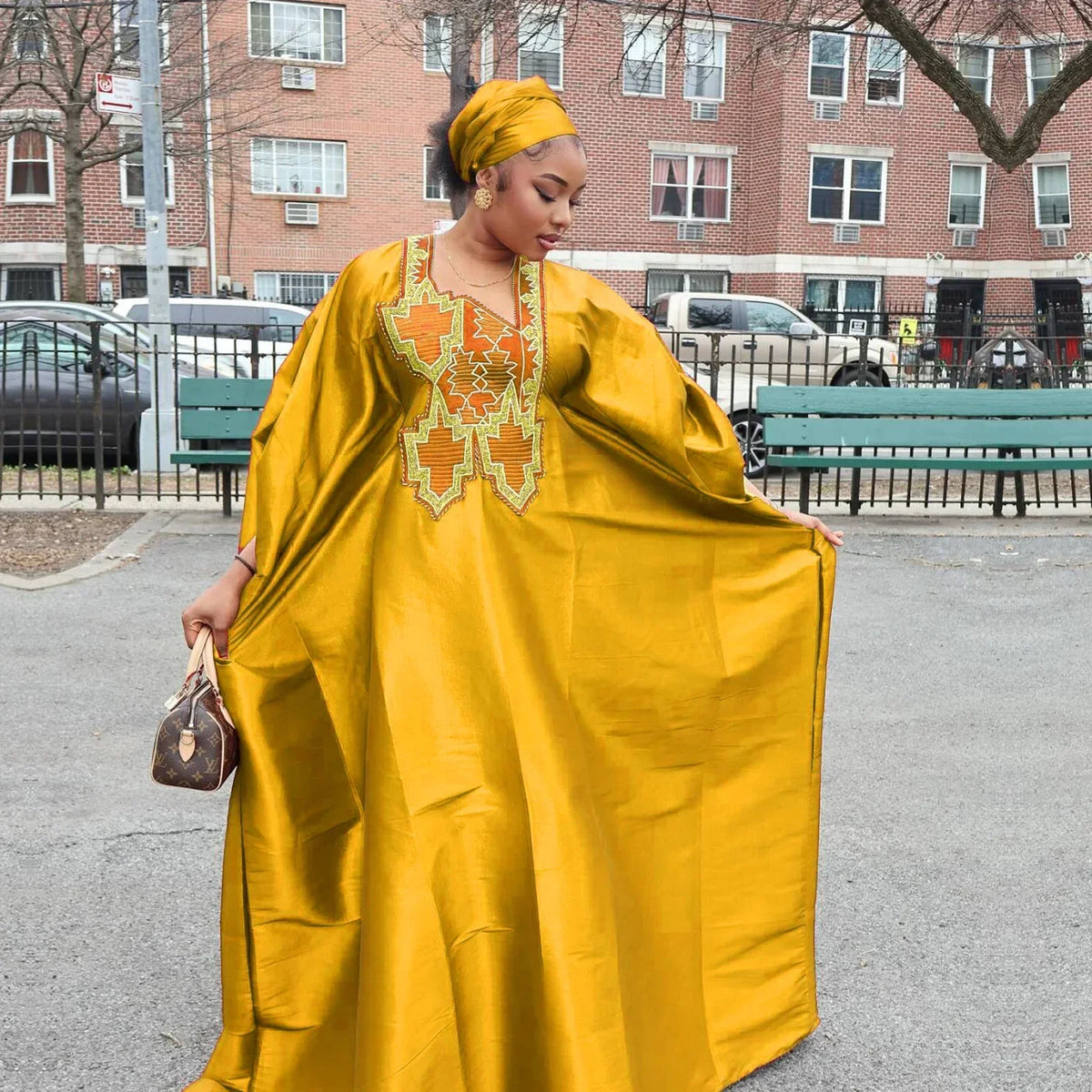 Women's African Luxury Boubou Dashiki Dress – Rich Embroidered Kaftan | Polyester | Plus Size L–5XL | Gold, Blue & Burgundy