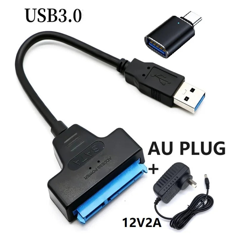 USB 3.0 to Sata III Cord SATA to USB 3.0 Cable Up to 6 Gbps for 3.5 2.5 Inch External HDD SSD Hard Drive SATA 3 22 Pin Adapter