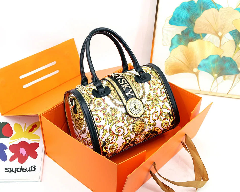 Large-capacity Women's Boston Barrel Handbags