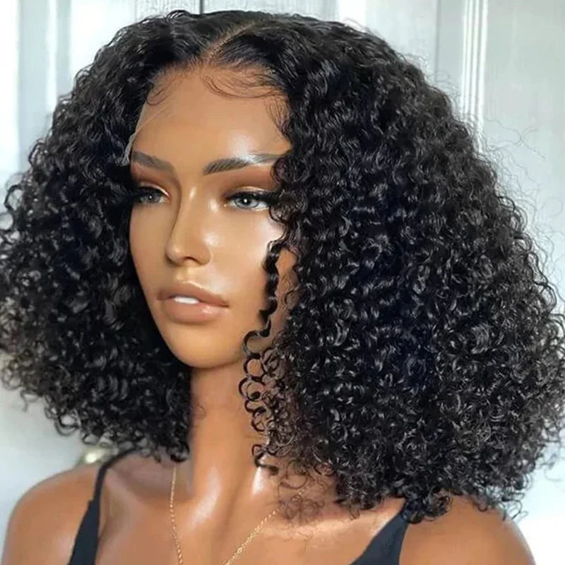 Afro Kinky Curly Short Bob Wig 13x4 Bob Wigs Human Hair Jerry Curly Lace Front