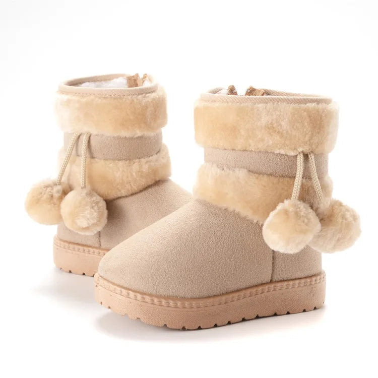Children's Winter Snow Boots – Warm Plush-Lined Zip-Up Casual Shoes | Anti-Slip Rubber Sole | Unisex Boys & Girls | EU 21–35 | 4 Colours