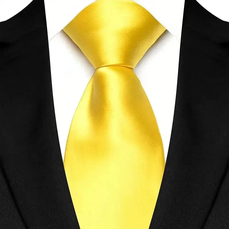 Men's Silk-Feel Necktie – 8cm Knit Polyester | Solid Colours | 18 Shades | Business & Formal Wear