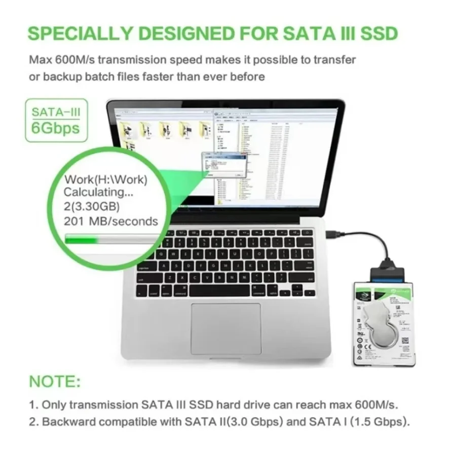 USB 3.0/2.0 SATA 3 Cable Sata To USB 3.0 Adapter Up To 6 Gbps Support 2.5 Inch External HDD SSD Hard Drive 22 Pin Sata III Cable
