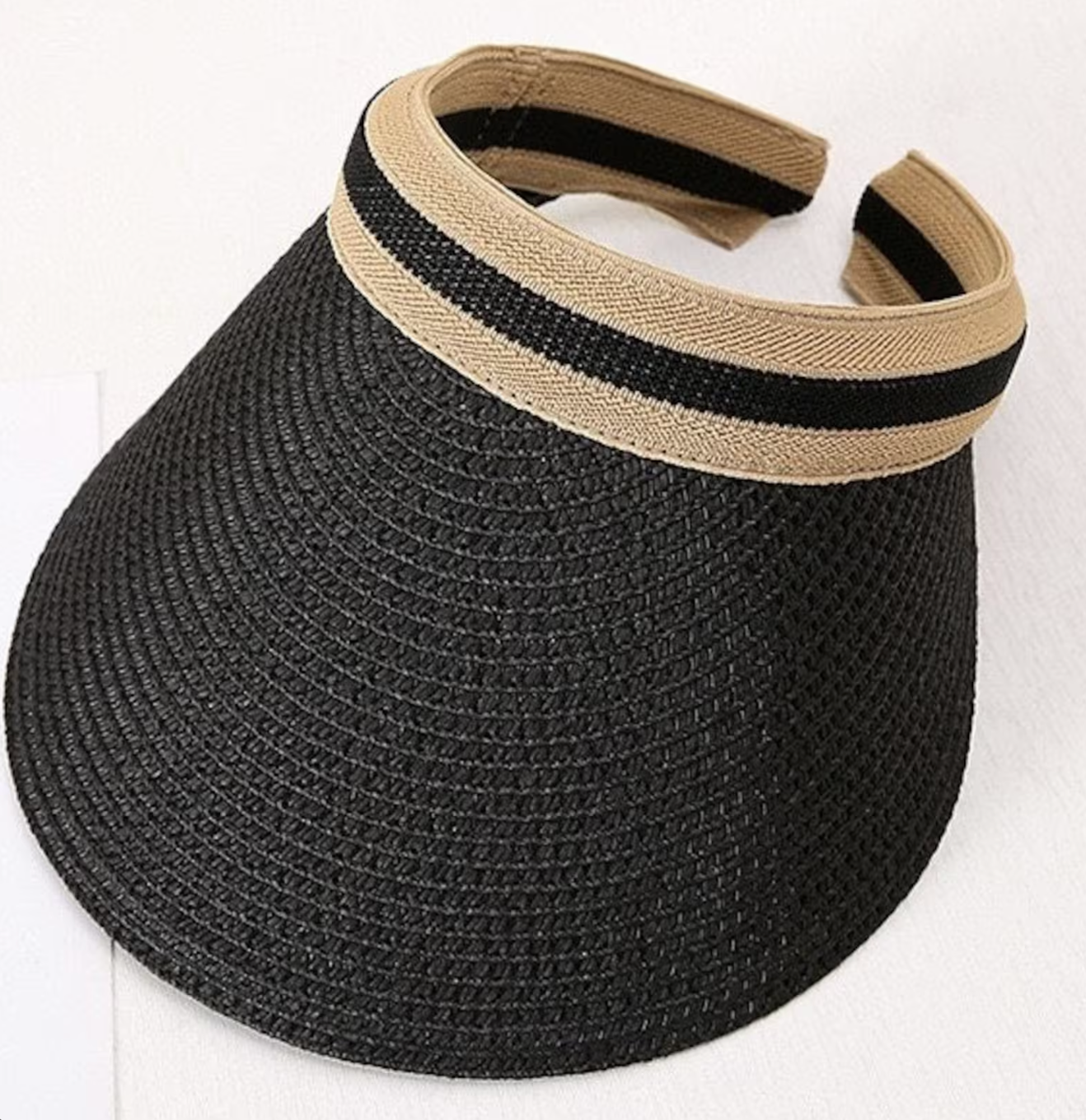 Women's Girls Summer Large Brim Straw Sun Visor Peaked Hat Headband Cap UK
