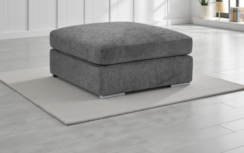 Plush Naples Chenille Footstool