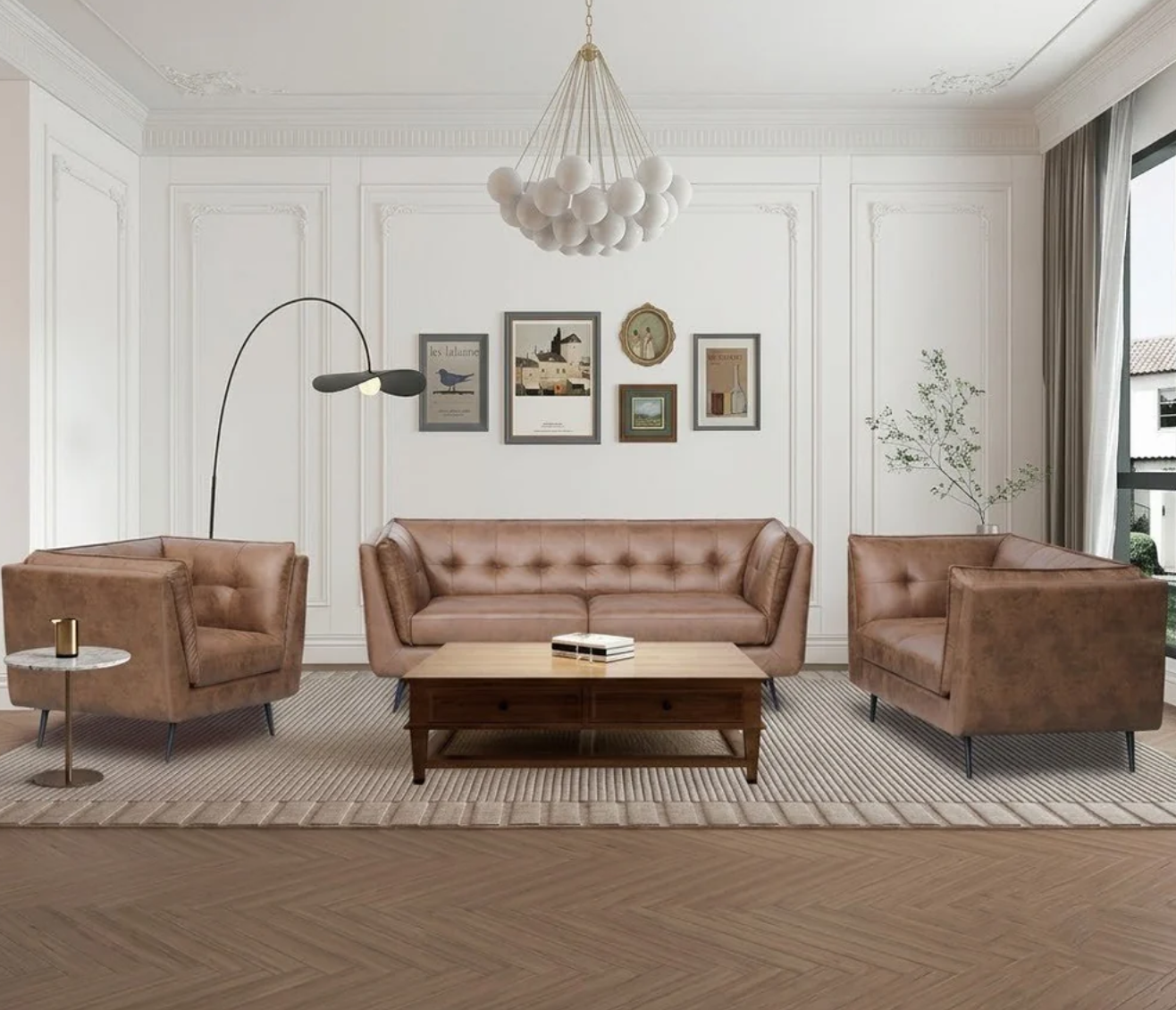 Melbourne 3, 2 & 1-Seater Faux Leather Sofa Collection