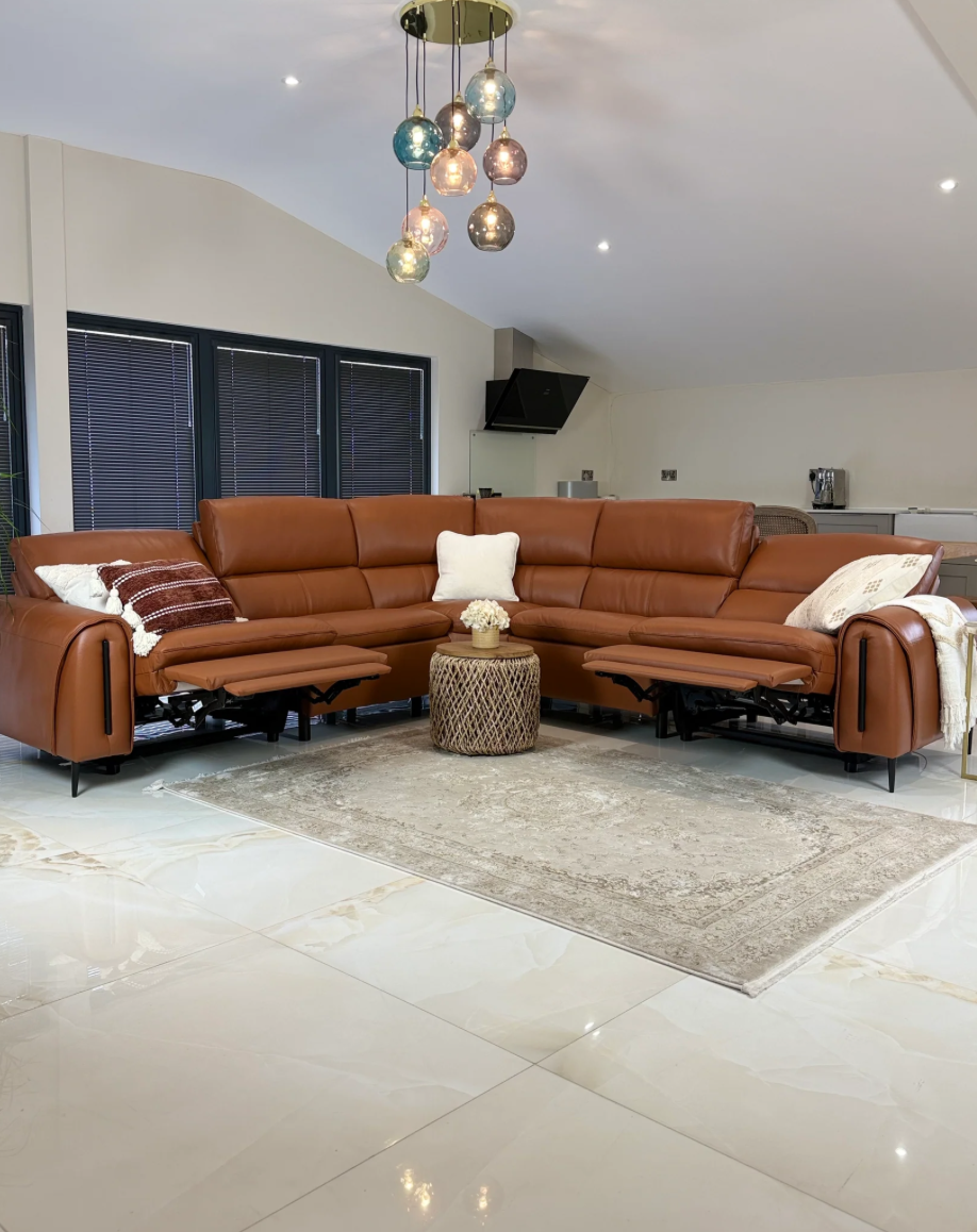 Arizona Electric Recliner Leather Corner Sofa