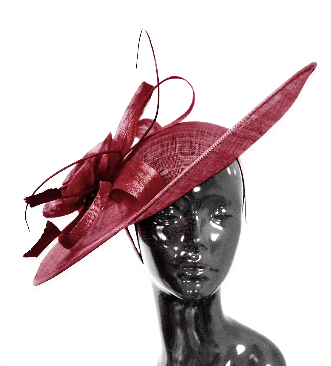 41cm Large SInamay Hatinator Disc Saucer Brim Hat Fascinator on Headband