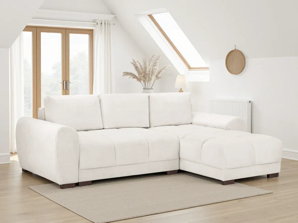 Azzuro  Universal Corner Sofa bed: Plush Velvet, Convertible Sofa with Storage